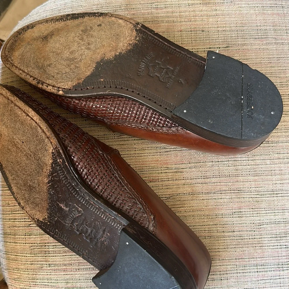 Brass Boot Mens Brown Leather Tassel Loafers Slip On Casual Shoes SZ 9